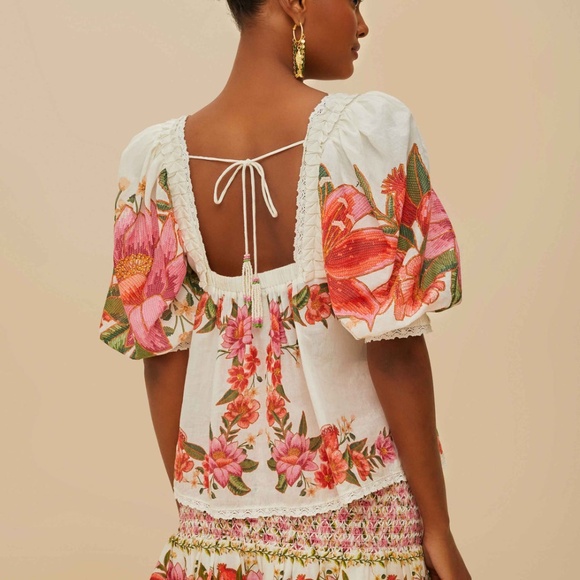 Farm Rio Off-White Summer Fruit Blouse - Picture 7 of 9